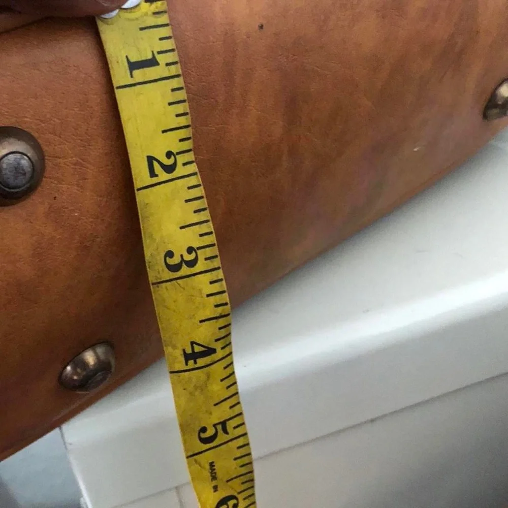 Scovill Brown Leather Duffle Carry on Suitcase Camera Messenger Crossbody Bag